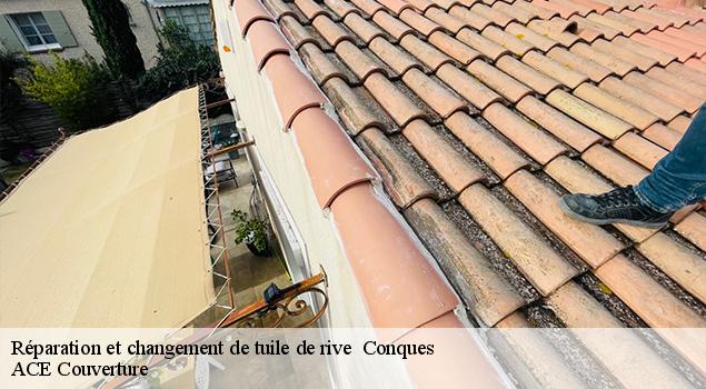 Réparation et changement de tuile de rive   conques-12320 ACE Couverture 