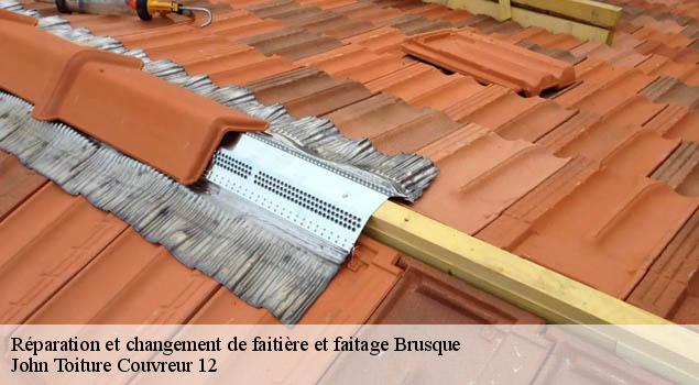 Réparation et changement de faitière et faitage  brusque-12360 John Toiture Couvreur 12