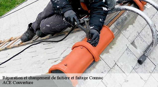 Réparation et changement de faitière et faitage  connac-12170 ACE Couverture 