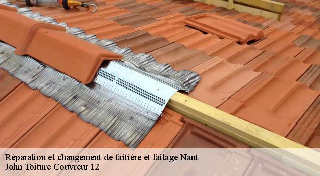 Réparation et changement de faitière et faitage  nant-12230 John Toiture Couvreur 12
