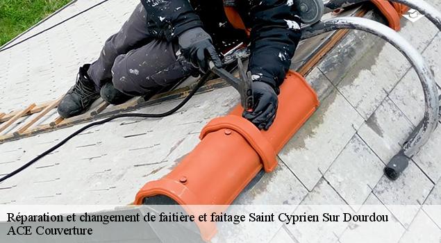 Réparation et changement de faitière et faitage saint-cyprien-sur-dourdou-12320 ACE Couverture