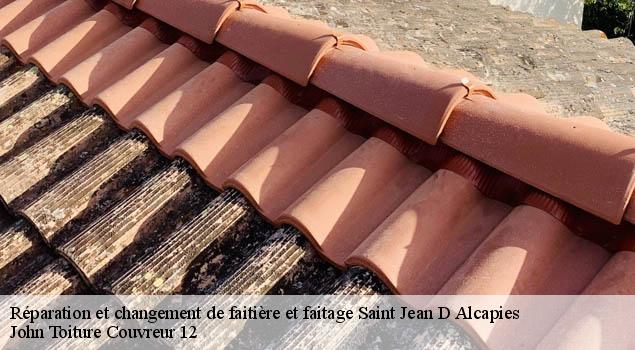 Réparation et changement de faitière et faitage  saint-jean-d-alcapies-12250 John Toiture Couvreur 12