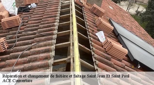 Réparation et changement de faitière et faitage  saint-jean-et-saint-paul-12250 ACE Couverture 