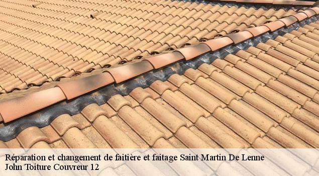 Réparation et changement de faitière et faitage  saint-martin-de-lenne-12130 John Toiture Couvreur 12